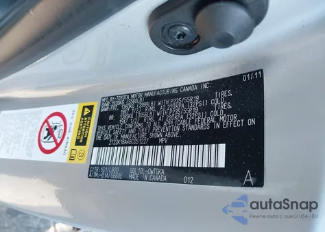 2011 Lexus Rx 350 из США, поврежденный, VIN 2T2ZK1BA4BC051227